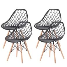 LEMON PLANET Set trpezarijskih stolica Skandi 4/1, crna