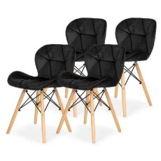 LEMON PLANET Set trpezarijskih stolica Freja 4/1, crna