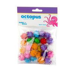 OCTOPUS Dekorativne pom pom loptice gliter 20mm 25kom unl-0903 octopus
