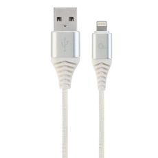 GEMBIRD USB kabl na Lightning, CC-USB2B-AMLM-1M-BW2, pleteni 1m, srebrna/bela