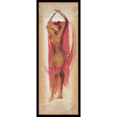 DELTA LINEA Uramljena slika Izražajna crvena figura 30x70 cm