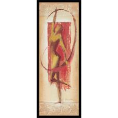 DELTA LINEA Uramljena slika Cvetna crvena figura 30x70 cm