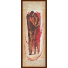 DELTA LINEA Uramljena slika Spoj crvenih figura 30x70 cm