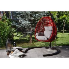 HANAH HOME Viseća ljuljaška jaje Findik, crna/crvena