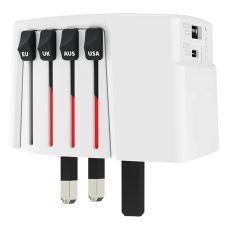 Putni multiadapter SKROSS World USB 45W PD, USB-C 45W i USB-A, beli