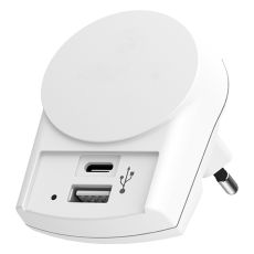 Zidni punjač SKROSS Euro USB 27W – USB-C i USB-A, beli