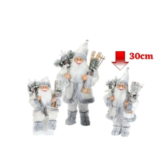 Novogodišnja figura Deda Mraz sivi 30 cm 42-70202