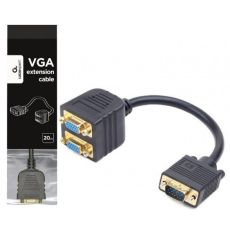 GEMBIRD VGA splitter kabl, CC-VGAX2-20CM, 20cm