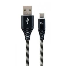 GEMBIRD USB Type-C kabl, pleteni, CC-USB2B-AMCM-2M-BW, 2m, crna/bela