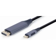 GEMBIRD CC-USB3C-DPF-01-6 USB Type-C to DisplayPort male adapter cable, space grey, 1.8 m