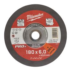 MILWAUKEE Brusna ploča za metal PRO+ 180 x 6 x 22.2 mm
