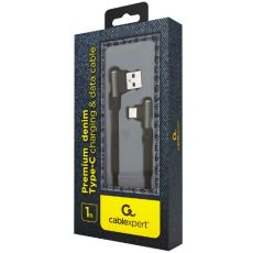 Kabl USB Type-C, pod uglom, 1m, crna