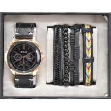 MOJA KNJIŽARA SET MUŠKI OP24445 sat sa narukvicama crna WY