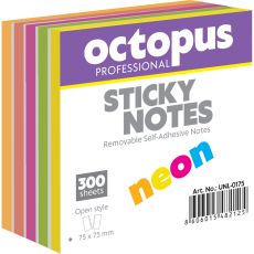 OCTOPUS Blok samolepljivi 75x75 300 lista neon  unl-0175