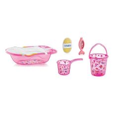 BABYJEM Set za kupanje 6 delova pink (kadica, podloga, termometar, sunđer, bokal, kofica)