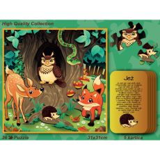 Slagalica - Životinje iz šume + 5 edukativnih kartica