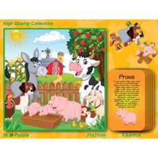 Slagalica - Životinje sa farme + 5 edukativnih kartica