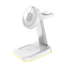 Bezicni punjač 3u1 magnetni za Apple Watch,Iphone i Airpods 15W beli