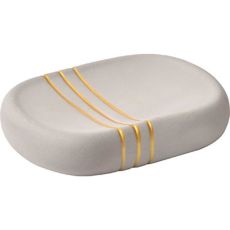 TENDANCE Posuda za sapun gold Stripes 12x9x2,5 cm keramika, siva