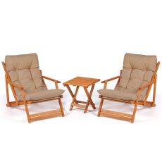 HANAH HOME Baštenski set sto i stolice My007, braon/siva