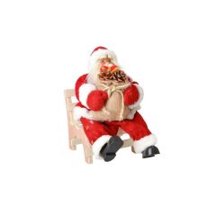 FESTA Novogodišnja figura Norman Deda Mraz na stolici, crveni, 30cm