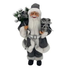FESTA Novogodišnja figura Christopher, Deda Mraz, siva, 50cm