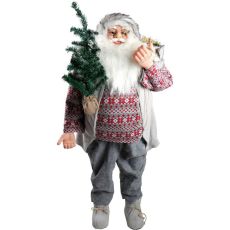 FESTA Novogodišnja figura Deko Deda Mraz, siva, 150cm