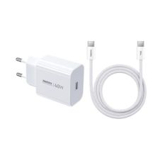 Strujni punjač Huiying TIP C na TIP C 40w beli