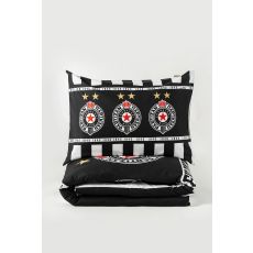 PARTIZAN Set posteljine 140x200cm Tri grba, crna