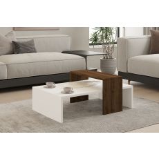 HANAH HOME Klub sto Glow, bela/braon