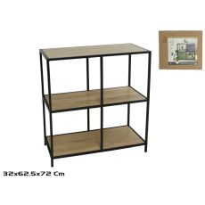 Polica za knjige Yuka 4, 66,5x32x72cm, braon/crna