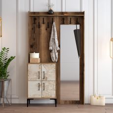 HANAH HOME Cipelarnik sa čivilukom Berlin BC, braon/mermer bela