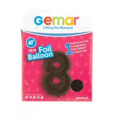 Balon za rođendan broj 8 102 cm crni folija gemar 140880