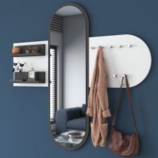 HANAH HOME Čiviluk sa ogledalom P3 - 1769, bela/antracit