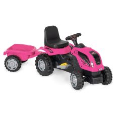 EUROBAJK Dečiji traktor na pedale sa prikolicom na akumulator MMX, pink