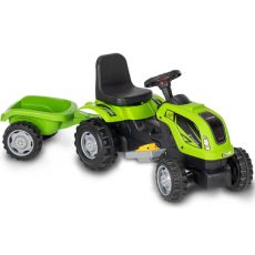 EUROBAJK Dečiji traktor na pedale sa prikolicom na akumulator MMX, zelena