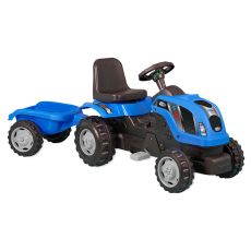 EUROBAJK Dečiji traktor na pedale sa prikolicom na akumulator MMX, plava