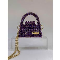 AZIBI Ženska torba od kristalnih perli Piccolina, ljubičasta