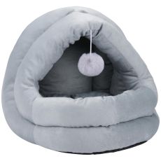 PET COMFORT Krevet za mačke sa visećom lopticom Sivi 42 × 40 × 38 cm