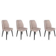 HANAH HOME Set trpezarijskih stolica 4/1 Alfa-469, krem/crna