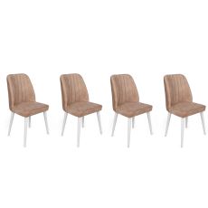 HANAH HOME Set trpezarijskih stolica 4/1 Alfa-493, bež/bela