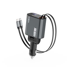 Auto punjac Moxom MX-VC53 USB & Type C output + Type C & lightning cable output 30W crni