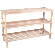 ALPINA Drveni stalak za obuću sa 3 nivoa 74 × 26 × 48,5 cm