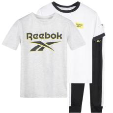REEBOK set dve majice i trenerka za velike dečake, crno bela ,siva