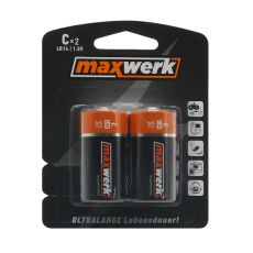 MAXWERK Baterija alkalna C LR14 1.5v 2/1