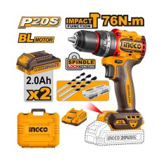 Akumulatorska udarna bušilica CIDLI20768E 20V 2x2,0Ah SUPER INGCO