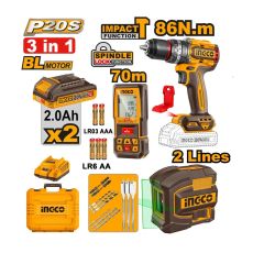Akumulatorski set alata 3/1 COSLI251001E 2x2,0Ah SUPER INGCO