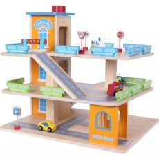 ECO TOYS Drvena garaža sa stazom i liftom