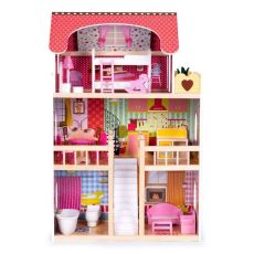 ECO TOYS Drvena kućica za lutke na 3 sprata