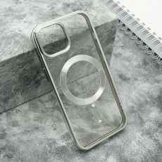 Futrola Clear Elegant Magsafe za iPhone 15, srebrna